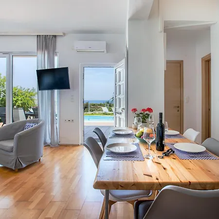 Dimitra Apartment With Private Pool And Sea View -The Ground Floor Of A Two Storey Building Daratsos Exterior photo